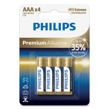 Philips LR03M4B/10 - 4 pz Batteria alcalina AAA PREMIUM ALKALINE 1,5V