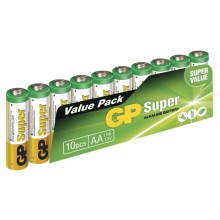 10 pz Batteria alcalina AA GP SUPER 1,5V