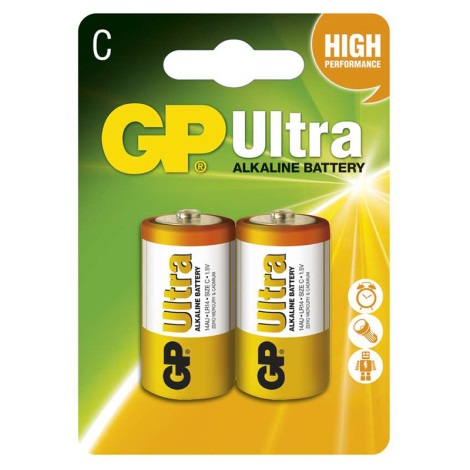 2 pz Batteria alcalina C GP ULTRA 1,5V