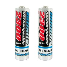 2 pz Batterie ricaricabili NiMH AA 2300 mAh 1,2V