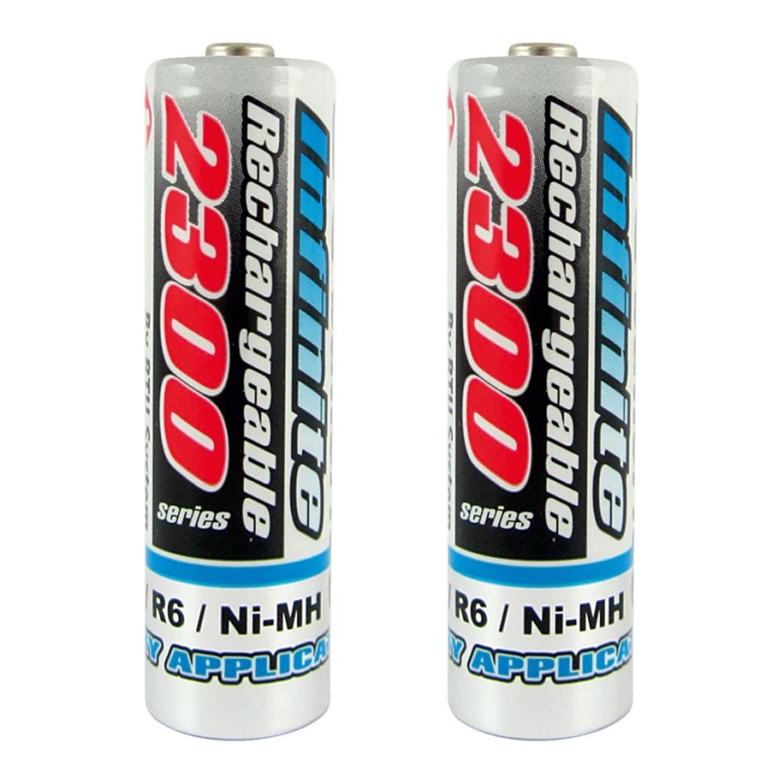 2 pz Batterie ricaricabili NiMH AA 2300 mAh 1,2V