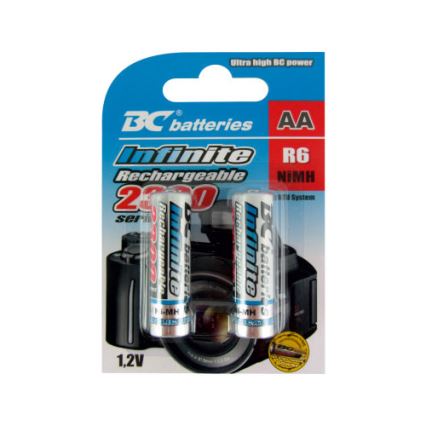 2 pz Batterie ricaricabili NiMH AA 2300 mAh 1,2V