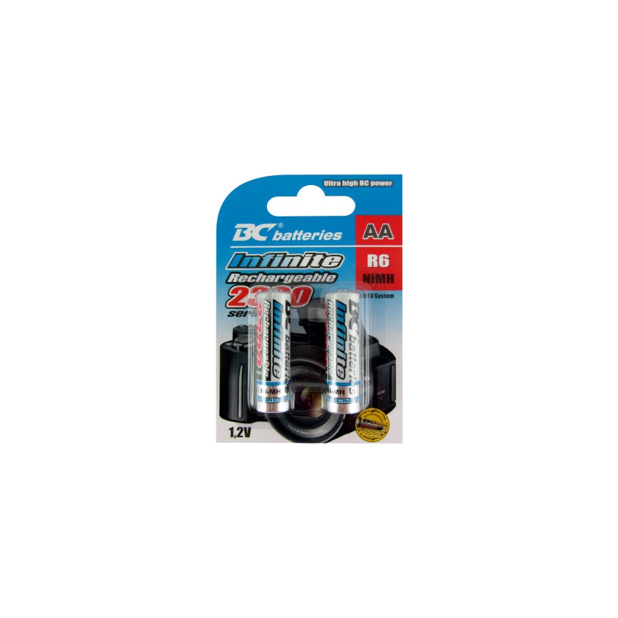 2 pz Batterie ricaricabili NiMH AA 2300 mAh 1,2V