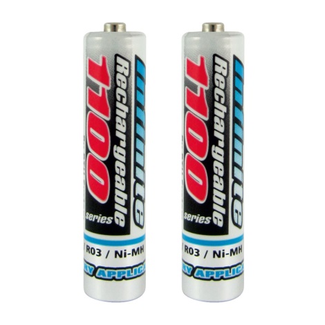 2 pz Batterie ricaricabili NiMH AAA 1100 mAh 1,2V