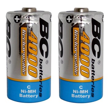 2 pz Batterie ricaricabili NiMH C 4000 mAh 1,2V