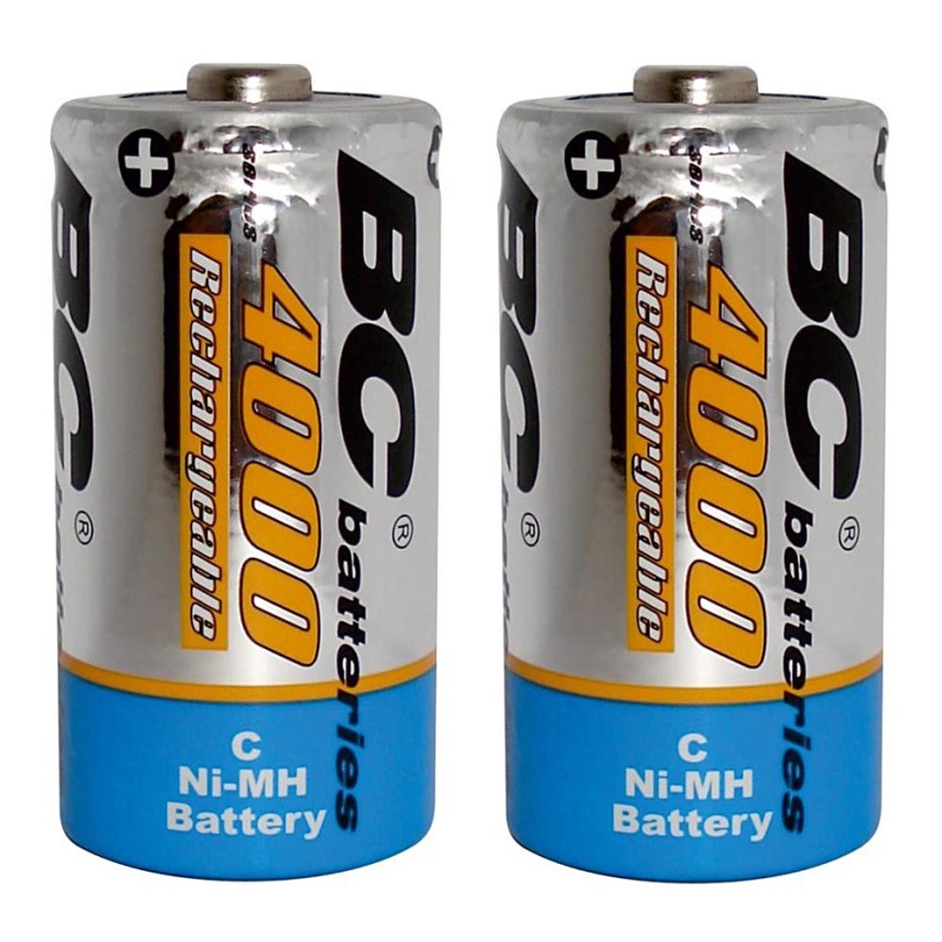 2 pz Batterie ricaricabili NiMH C 4000 mAh 1,2V