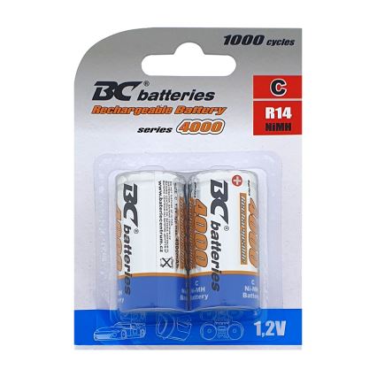 2 pz Batterie ricaricabili NiMH C 4000 mAh 1,2V