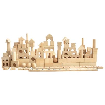 2Kids Toys - Blocchi di legno naturali, set da 220 pezzi