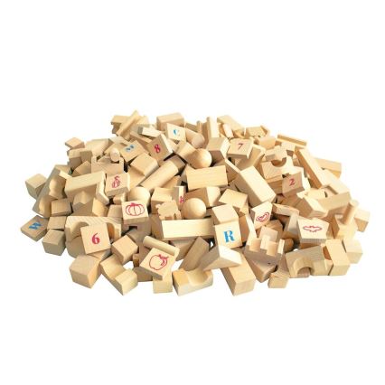 2Kids Toys - Blocchi di legno naturali, set da 220 pezzi
