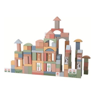 2Kids Toys - Blocchi in legno Safari con gli animali 120 pz