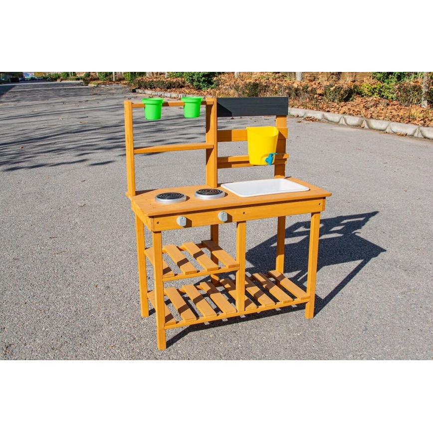 2Kids Toys - Cucina da giardino in legno con lavello