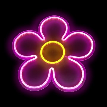 2Kids Toys - Decorazione da parete effetto neon LED/5W/USB a forma di fiore