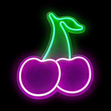 2Kids Toys - Decorazione da parete neon LED/5W/USB ciliegie