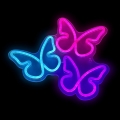 2Kids Toys - Decorazione da parete neon LED/5W/USB Farfalle