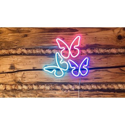 2Kids Toys - Decorazione da parete neon LED/5W/USB Farfalle