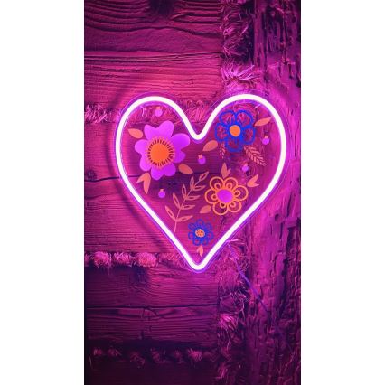 2Kids Toys - LED Decorazione murale al neon LED/5W/USB cuore
