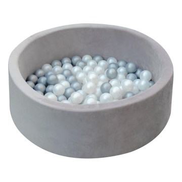 2Kids Toys - Piscina asciutta per bambini con palline, Ø 90 cm, grigio