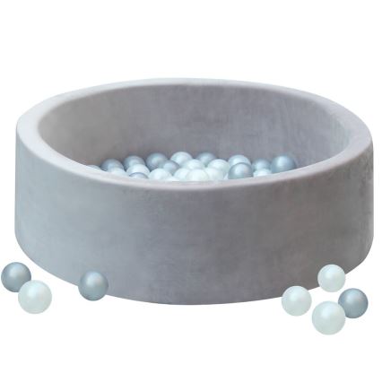 2Kids Toys - Piscina asciutta per bambini con palline, Ø 90 cm, grigio
