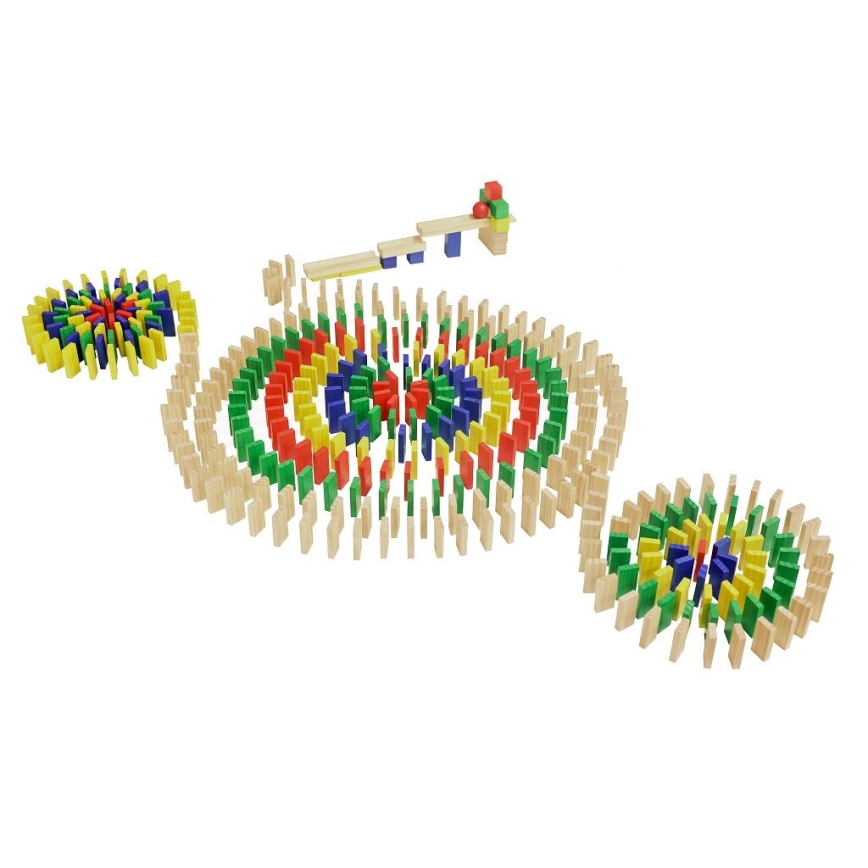 2Kids Toys - Set di 800 tessere di domino in legno colorato