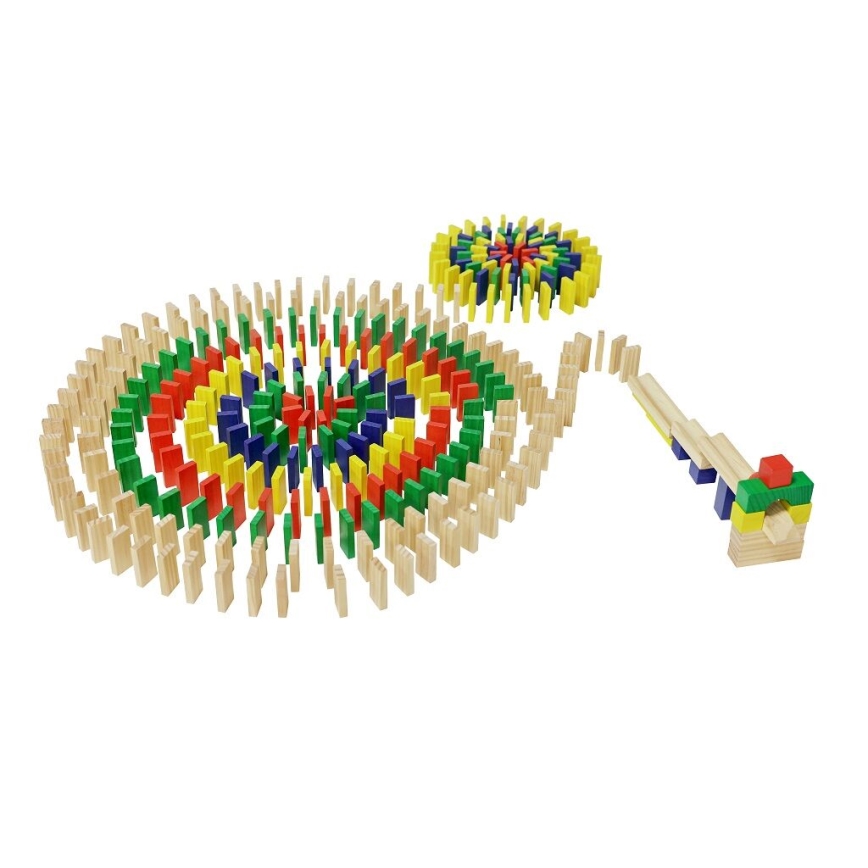 2Kids Toys - Set di domino in legno colorato, 400 pezzi