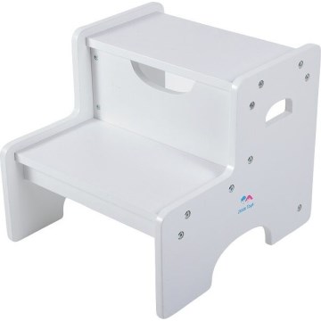 2Kids Toys - Sgabello in legno con gradino, bianco