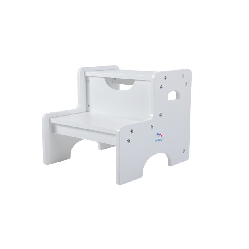 2Kids Toys - Sgabello in legno con gradino, bianco