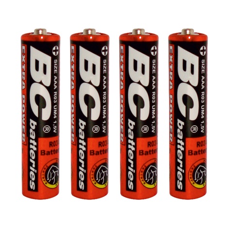 4 pz Batteria al cloruro di zinco EXTRA POWER AAA 1,5V