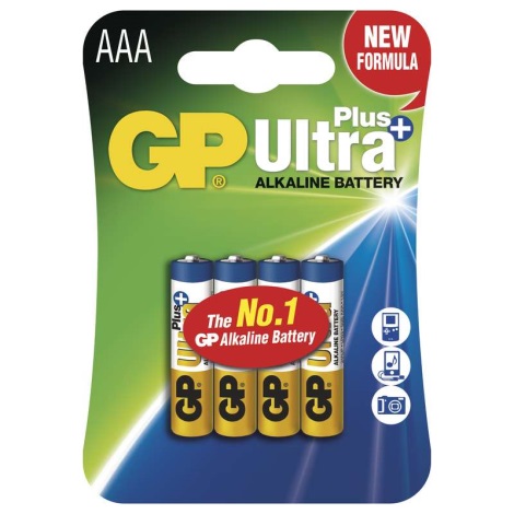 4 pz Batteria alcalina AAA GP ULTRA PLUS 1,5V