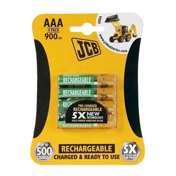 4 pz Batteria ricaricabile AAA NiMH/900mAh/1,2V