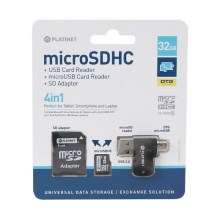 4in1 MicroSDHC 32GB + Adattatore SD + Lettore schede MicroSD + Adattatore OTG