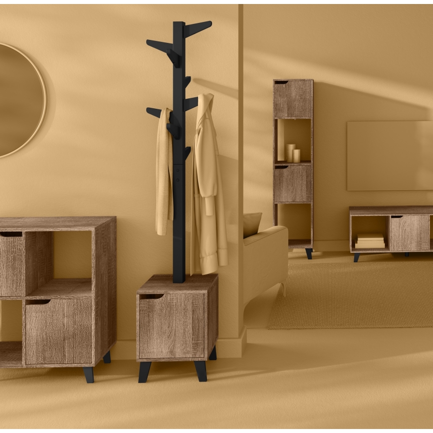 5five - Appendiabiti da terra RAME 169x35 cm nero/marrone