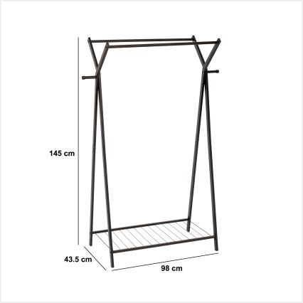 5five - Attaccapanni a piantana METY 145x98 cm nero