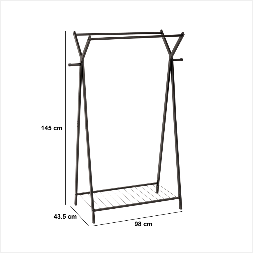5five - Attaccapanni a piantana METY 145x98 cm nero