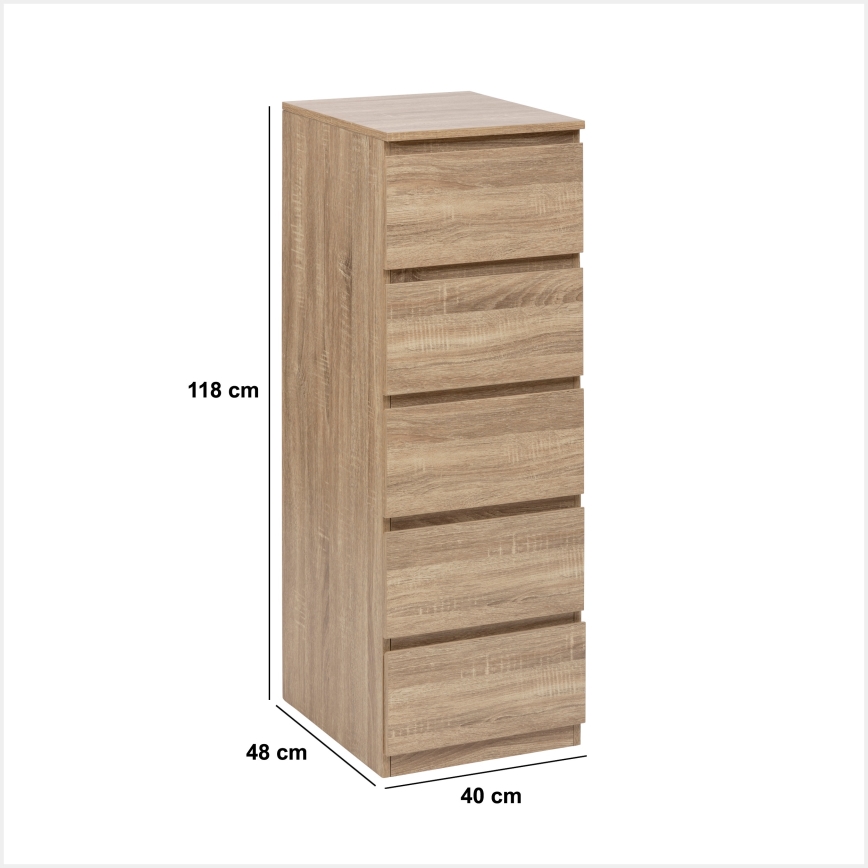 5five - Cassettiera HEIM 40x118x48 cm marrone