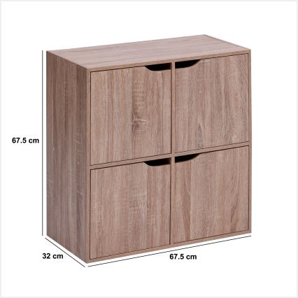 5five - Cassettiera TIDY 68x68x32 cm marrone
