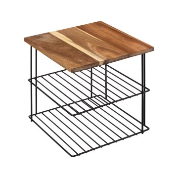 5five - Mensola da cucina BATO 24x24 cm nero/acacia