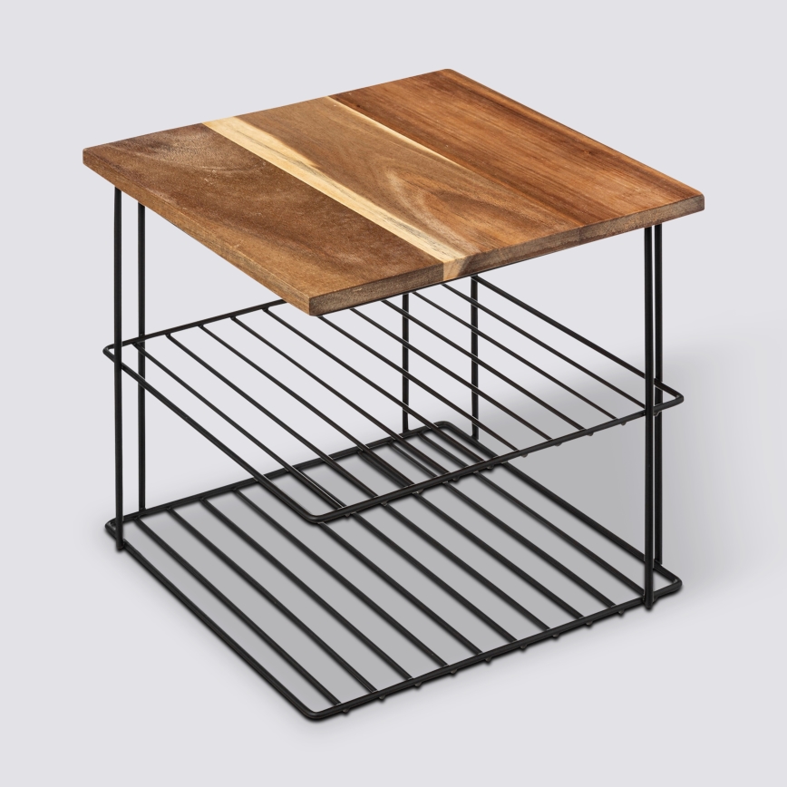 5five - Mensola da cucina BATO 24x24 cm nero/acacia