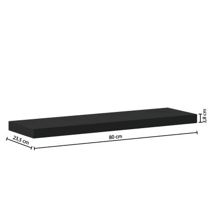 5five - Mensola da parete HYLE 80x24 cm nera