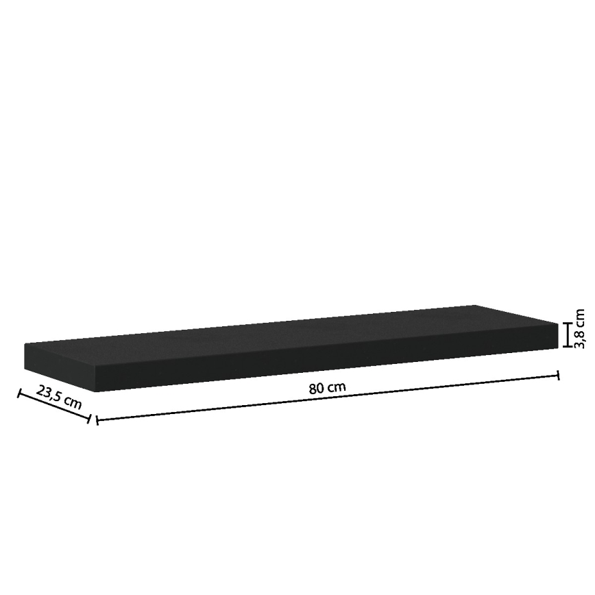 5five - Mensola da parete HYLE 80x24 cm nera