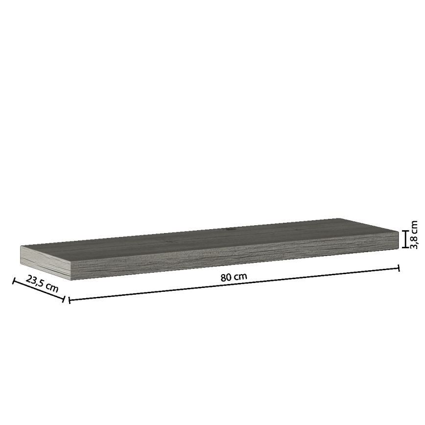 5five - Mensola da parete HYLE 80x24 cm rovere grigio