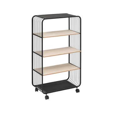 5five - Tavolino da servizio/carrello mobile COLGE 97x55 cm nero/beige