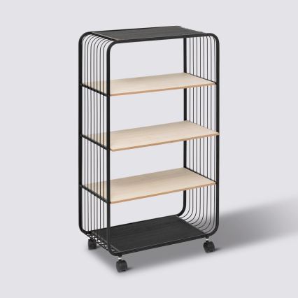 5five - Tavolino da servizio/carrello mobile COLGE 97x55 cm nero/beige