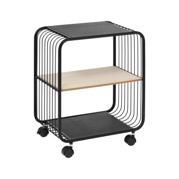 5five - Tavolino portavivande/carrello mobile COLGE 53x43 cm nero/beige