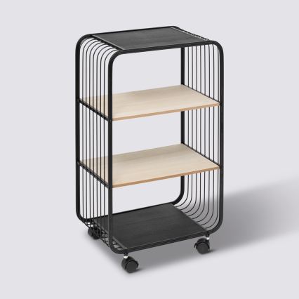 5five - Tavolino/ripiano mobile COLGE 74x43 cm nero/beige