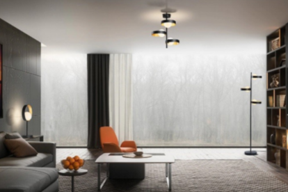 Luce nera, elemento di design di un appartamento moderno