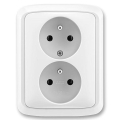 ABB 5512A-2349 B - Presa doppia domestica con cornice TANGO 250V bianca