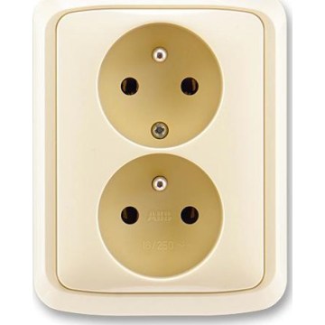 ABB 5512A-2349 C - Presa doppia domestica con cornice TANGO 250 V avorio