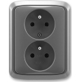 ABB 5512A-2349 S2 - Presa doppia domestica con placca TANGO 250V grigio scuro