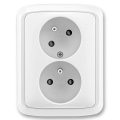 ABB 5513A-C02357 B - Presa doppia domestica con cornice TANGO 250V bianca