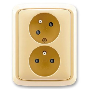 ABB 5513A-C02357 D - Presa doppia domestica con cornice TANGO 250V beige